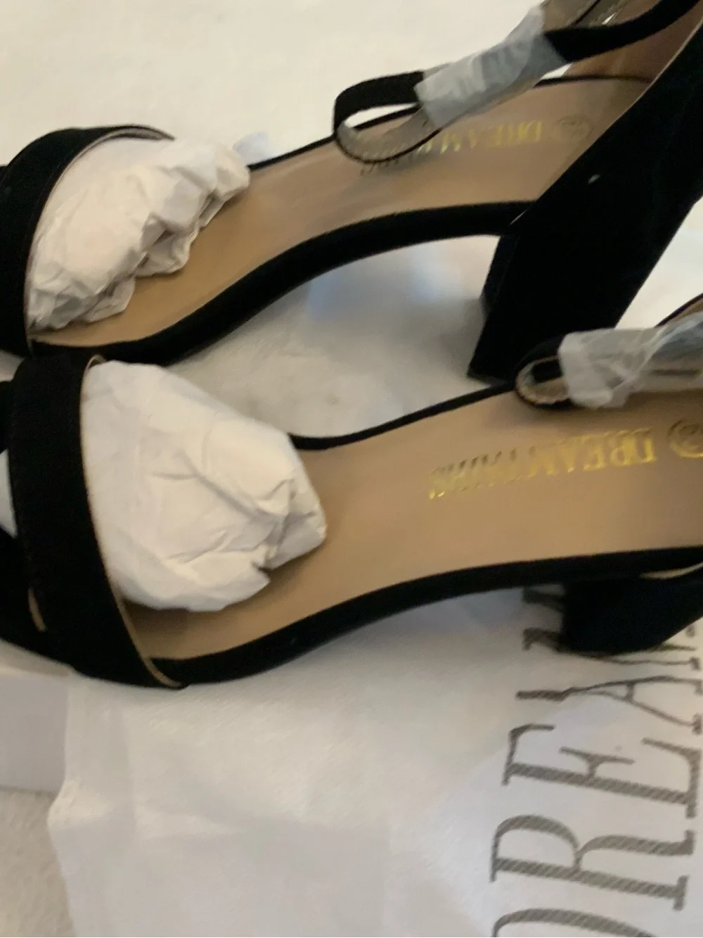 Dream Pairs Black Open-Toe Ankle-Strap Sandals heels 2.5” size 6.5 sku 3325